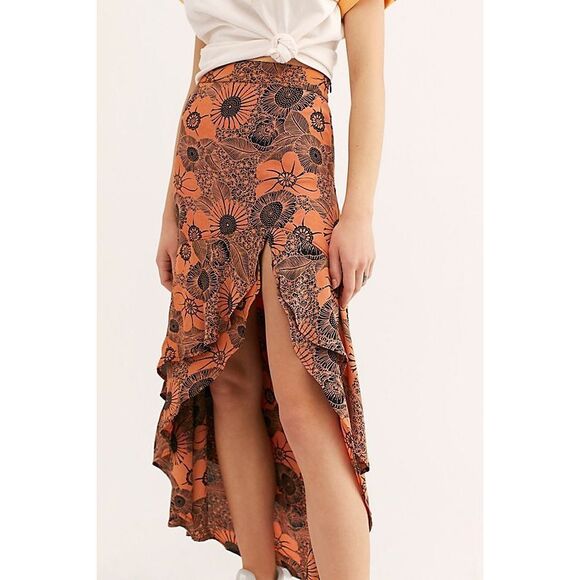 Flynn Skye Floral High Low Skirt Made in USA Medium - Picture 4 of 4
